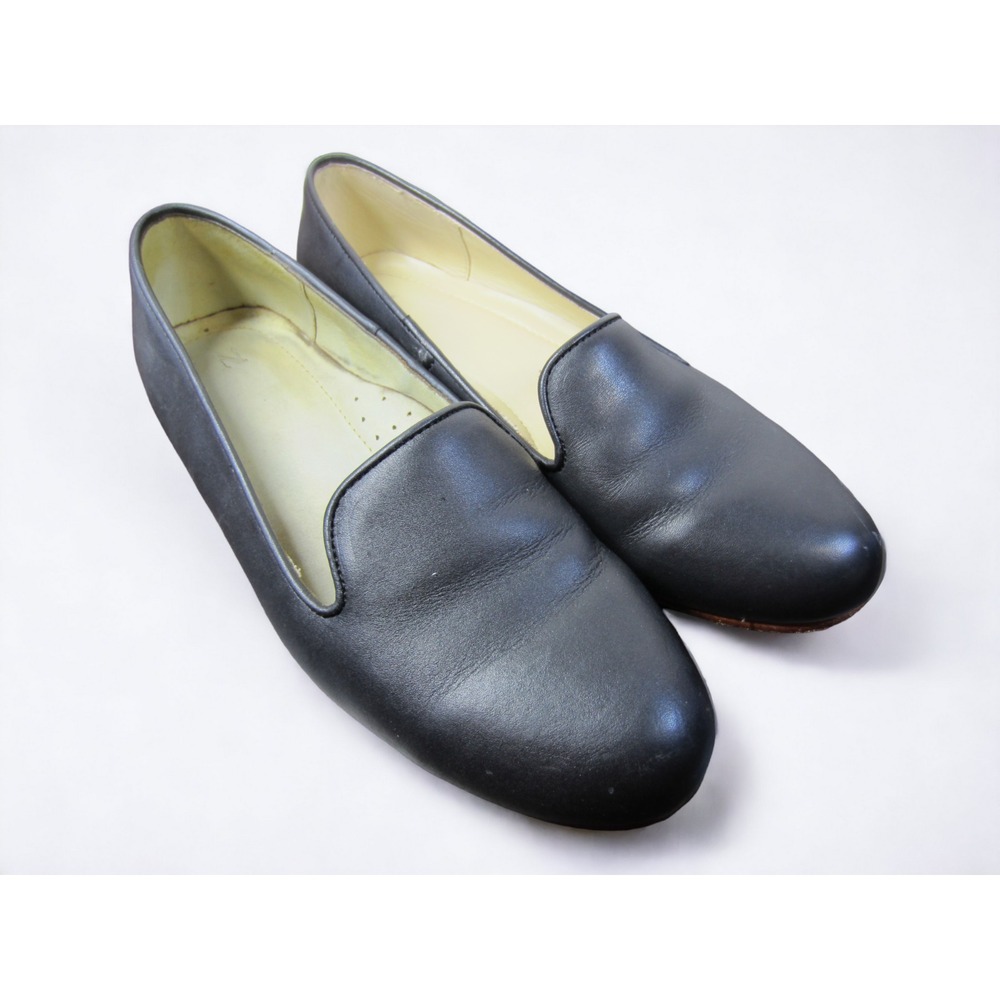 Nisolo Black Leather Slip-On Flats